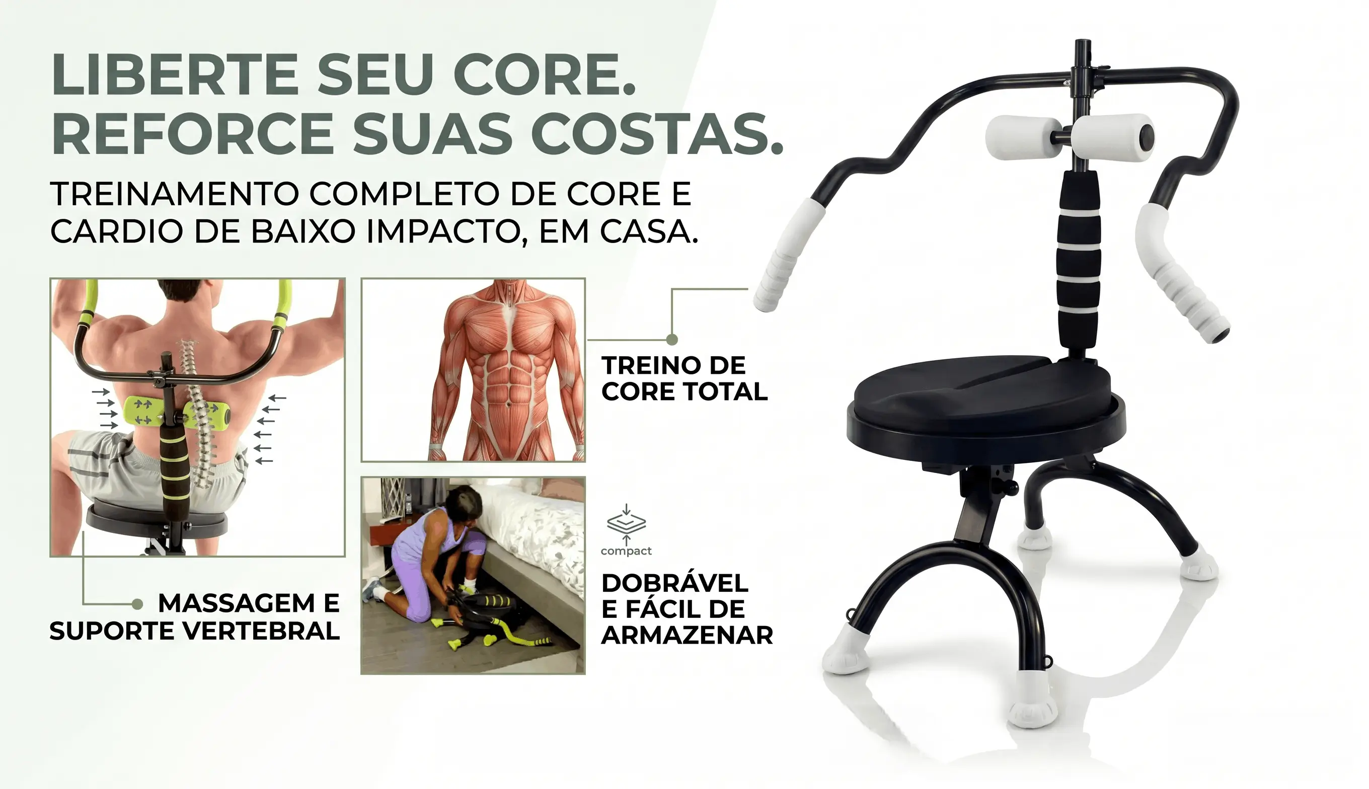 Aparelho Abdominal GiroFit 360 Compacto