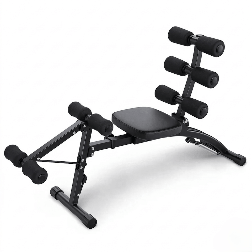 Banco Abdominal Compacto 4 em 1 para Core, Pernas e Cardio - Preto Vermelho - Imagem 10