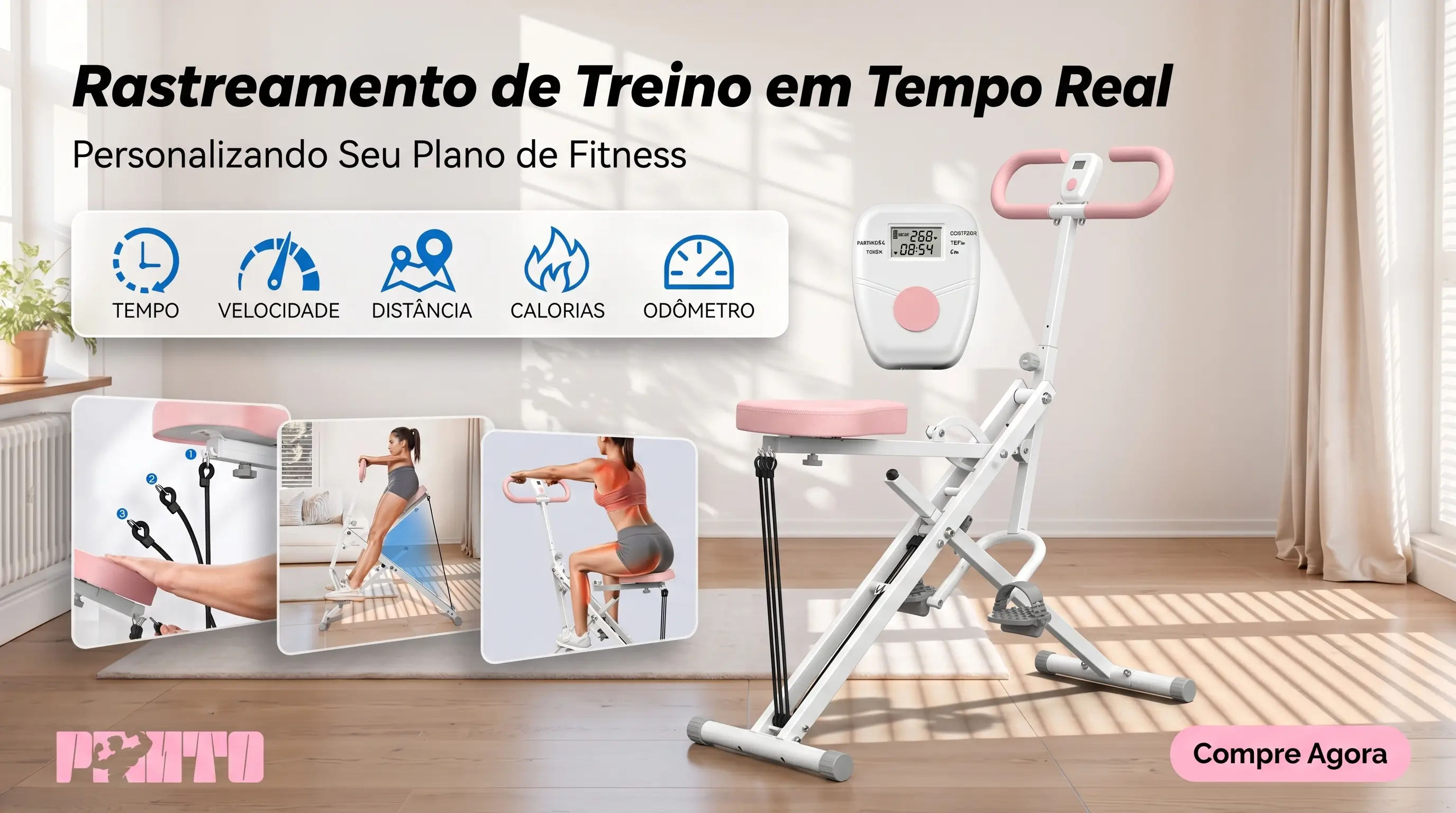 Banner do Aparelho Dobrável Squatter Fitness para Treinar em Casa